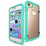 Wholesale iPhone 7 Plus Clear Defense Hybrid Case (Green)